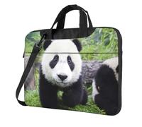 Kfjghhl Classic Lovely Panda Walking On The Grassland Laptop Bag Valigetta Pad Notebook Scomparto Elegante Business Bag Separato Ufficio, Nero , 14 inch