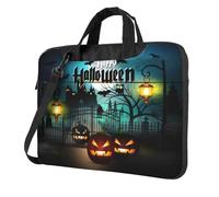 Kfjghhl Classic Owl Pumpkin Happy Halloween Laptop Bag Valigetta Pad Notebook Scomparto Elegante Business Bag Separato Ufficio, Nero , 15.6 inch