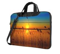 Kfjghhl Classic Reeds By The River Borsa per Laptop Valigetta Pad Notebook Scomparto Elegante Business Bag Separato Ufficio, Nero , 14 inch