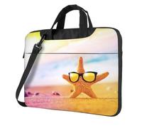 Kfjghhl Classica Bella Stelle Marine Con Occhiali Gialli Spiaggia Borsa Del Computer Portatile Valigetta Pad Notebook Scomparto Elegante Business Bag Separato Ufficio