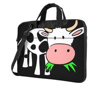 Kfjghhl Classica Carina Mucca Borsa Del Computer Portatile Cartella Pad Notebook Scomparto Elegante Business Bag Separato Ufficio, Nero , 15.6 inch
