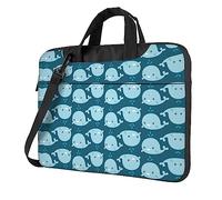Kfjghhl Classico Cartone Animato Balene Sfondo Borsa Del Computer Portatile Valigetta Pad Notebook Scomparto Elegante Business Bag Separato Ufficio, Nero , 13 inch