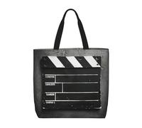 Kfjghhl Classico Film Clapboard Nero Totes Bag Grande Capacità Mano Spalla Cerniera Donna Signora Ragazza Negozio Borsa Lavoro College Quotidiano