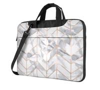 Kfjghhl Classico Oro Rosa Marmo Design Sfondo Laptop Bag Valigetta Pad Notebook Scomparto Elegante Business Bag Separato Ufficio, Nero , 14 inch
