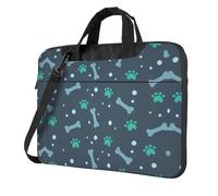 Kfjghhl Classico Ossa E Artigli Del Cane Borsa Del Computer Portatile Valigetta Pad Notebook Scomparto Elegante Business Bag Separato Ufficio, Nero , 14 inch