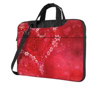 Kfjghhl Classico San Valentino Rosso Cuore Fiore Borsa Del Computer Portatile Valigetta Pad Notebook Scomparto Elegante Business Bag Separato Ufficio, Nero , 13 inch