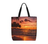 Kfjghhl Coconut Beach Tramonto Amaca Totes Bag Grande Capacità Mano Spalla Cerniera Donna Signora Ragazza Negozio Borsa Lavoro College Quotidiano