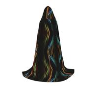 Kfjghhl Colorful Lines Art Mantello lungo con cappuccio Adolescenti Bambino Mantello Strega Costume Costume di Halloween Donne Uomini 89-139,7 cm
