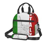 Kfjghhl Colosseo Romano Bandiera Italiana Borsa Pranzo per le Donne Ampia Aperta Portatile Lunch Tote Tasca Termica Pranzo Adulti Picnic Spiaggi