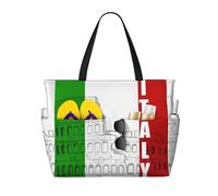 Kfjghhl Colosseo Romano Bandiera Italiana Grande Capacità Spiaggia Borsa da Viaggio Tote Bag Donne Tasche Laptop Borsa Lavoro Adulto Palestra