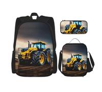 Kfjghhl Company Farm Tractor Pencil Case Zaino Borsa Pranzo Ragazzi Ragazze Scuola Bookbag Set College Laptop Studente Estate