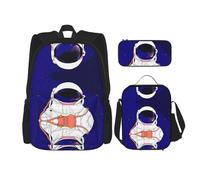 Kfjghhl Cool Man in Outer Space Galaxy Pencil Case Zaino Borsa Pranzo Ragazzi Ragazze Scuola Bookbag Set College Laptop Studente Estate