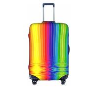 Kfjghhl Copertura per bagagli lavabile a righe arcobaleno alla moda adatta per valigie da viaggio da 45-81 cm, bianco, L