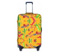 Kfjghhl Copertura per bagagli lavabile con cappello di cactus e peperoncino alla moda, adatta per valigie da viaggio da 45-81 cm, bianco, M