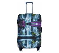 Kfjghhl Copertura per bagagli lavabile con cascata e fiore, alla moda, adatta per valigie da viaggio da 45,7 a 81,7 cm, bianco, L