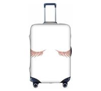 Kfjghhl Copertura per bagagli lavabile con ciglia color oro rosa, alla moda, adatta per valigie da viaggio da 45,7 a 81,7 cm, bianco, S