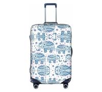 Kfjghhl Copertura per bagagli lavabile con elefante bohémien, alla moda, adatta per valigie da viaggio da 45,7 a 81,7 cm, bianco, M