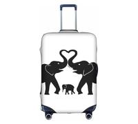 Kfjghhl Copertura per bagagli lavabile con elefante vecchio e giovane elefante, alla moda, adatta per valigie da viaggio da 45,7 a 81,7 cm, bianco, M