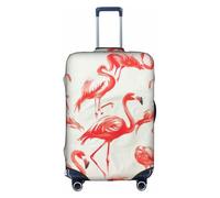 Kfjghhl Copertura per bagagli lavabile con fenicotteri su bianco, alla moda, adatta per valigie da viaggio da 45,7 a 81,7 cm, bianco, M