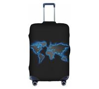 Kfjghhl Copertura per bagagli lavabile con mappa del mondo, alla moda, adatta per valigie da viaggio da 45-81 cm, bianco, S