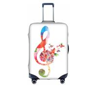 Kfjghhl Copertura per bagagli lavabile con musica colorata, alla moda, adatta per valigie da viaggio da 45-81 cm, bianco, L