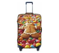 Kfjghhl Copertura per bagagli lavabile con omino di pan di zenzero, alla moda, adatta per valigie da viaggio da 45,7 a 81,7 cm, bianco, L