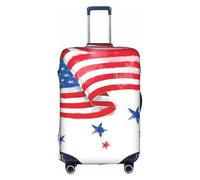 Kfjghhl Coprimaterasso lavabile con bandiera americana e stelle, alla moda, adatto per valigie da viaggio da 45,7 a 81,7 cm, bianco, XL