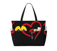 Kfjghhl Cuore disegnato nel rossetto grande capacità spiaggia borsa da viaggio tote bag tasche donna borsa computer portatile borsa lavoro adulto palestra