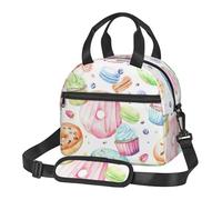 Kfjghhl Cupcakes Ciambelle Muffin Zucchero Lunch Bag per le Donne Ampia Aperta Portatile Lunch Tote Tasca Termica Pranzo Adulti Picnic Spiaggi