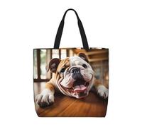 Kfjghhl Divertente Bulldog Inglese Totes Bag Grande Capacità Mano Spalla Cerniera Donna Signora Ragazza Negozio Borsa Lavoro College Quot