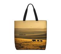 Kfjghhl Divertente Highland Mucca Totes Bag Grande Capacità Mano Spalla Cerniera Donna Signora Ragazza Negozio Borsa Lavoro College Quotidiano