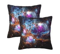 Kfjghhl Federa decorativa per cuscino, motivo: universo galassia spaziale, 45/50 cm, quadrata