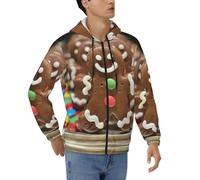 Kfjghhl Felpa con cappuccio da uomo di pan di zenzero Candy Pullover da uomo con cappuccio top da donna felpa con cappuccio per adulti unisex abbigliamento da lavoro regali, Nero , XL