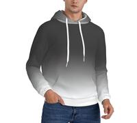 Kfjghhl Felpa con cappuccio da uomo in pile con cappuccio da bianco a nero a maniche lunghe regalo per San Valentino, Nero , 3XL