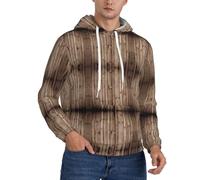 Kfjghhl Felpa con cappuccio da uomo in pile con venature del legno con cappuccio a maniche lunghe, regalo per San Valentino, Nero , XL
