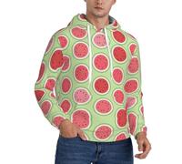 Kfjghhl Felpa con cappuccio da uomo verde anguria in pile con cappuccio lunga a maniche lunghe regalo per San Valentino, Nero , 3XL