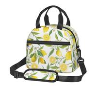 Kfjghhl Fresh Tropical Lemons Borsa per il pranzo da donna, ampia aperta, portatile, con tasca, termica, per adulti, picnic, spiaggia