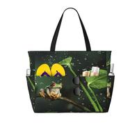 Kfjghhl Frog And Rain Grande Capacità Spiaggia Borsa da Viaggio Tote Bag Donne Tasche Laptop Borsa Lavoro Adulto Palestra
