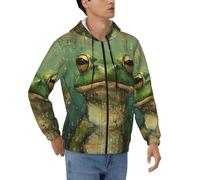 Kfjghhl Frog And Rain Pullover Mens Hoody Top con cappuccio Lady Felpa con cappuccio Felpa con cappuccio Adulto Unisex Abbigliamento da lavoro Regali, Nero , 3XL