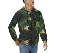 Kfjghhl Frog And Rain Pullover Mens Hoody Top con cappuccio Lady Felpa con cappuccio Felpa con cappuccio Adulto Unisex Abbigliamento da lavoro Regali, Nero , M