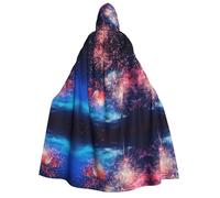 Kfjghhl Fuochi d'artificio Halloween Mantello dorato con cappuccio mantello lunghezza intera mantello costume Halloween Cosplay partito