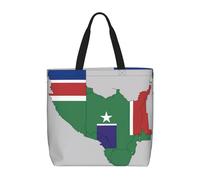 Kfjghhl Gambia Flag Map Con Stella Bianca Totes Bag Grande Capacità Mano Spalla Cerniera Donna Signora Ragazza Negozio Borsa Lavoro College Quotidiano