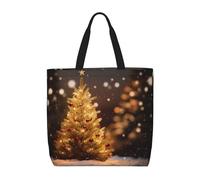 Kfjghhl Glowing Albero di Natale Totes Bag Grande Capacità Mano Spalla Cerniera Donna Signora Ragazza Negozio Borsa Lavoro College Quotidi