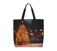 Kfjghhl Glowing Albero di Natale Totes Bag Grande Capacità Mano Spalla Cerniera Donna Signora Ragazza Negozio Borsa Lavoro College Quotidi