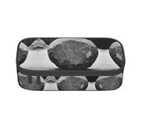 Kfjghhl Grigio Zen Stones Picture Pencil Case Grande Ragazze Ragazzi Carino Astuccio Secondario Grande Capacità Scomparti con Cerniera
