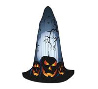 Kfjghhl Halloween con zucche mantello lungo con cappuccio adolescenti bambino mantello strega costume di Halloween donna uomo 89-140 cm
