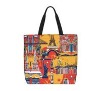 Kfjghhl I Love London Totes Bag Grande Capacità Mano Spalla Cerniera Donna Signora Ragazza Negozio Borsa Lavoro College Quotidiano