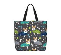 Kfjghhl Indossare Vestiti Corgi Cani Totes Bag Grande Capacità Mano Spalla Cerniera Donna Signora Ragazza Negozio Borsa Lavoro College Quot