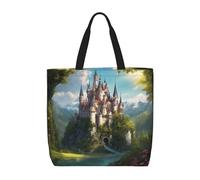 Kfjghhl Leggendaria Fiaba Castle03 Totes Bag Grande Capacità Mano Spalla Cerniera Donna Signora Ragazza Negozio Borsa Lavoro College Quotidiano