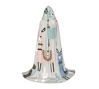Kfjghhl Llama Cactus Mantello lungo con cappuccio Adolescenti Bambino Mantello Strega Costume Halloween Donna Uomo 89-140 cm